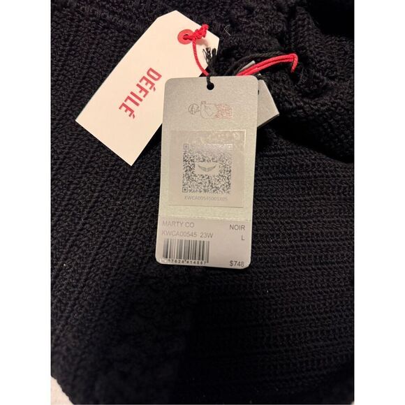 Zadig & Voltaire size large Marty black cotton knit cardigan sweater - NWT - Picture 6 of 12